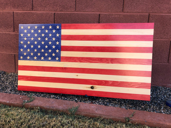 Carved Traditional American Flag